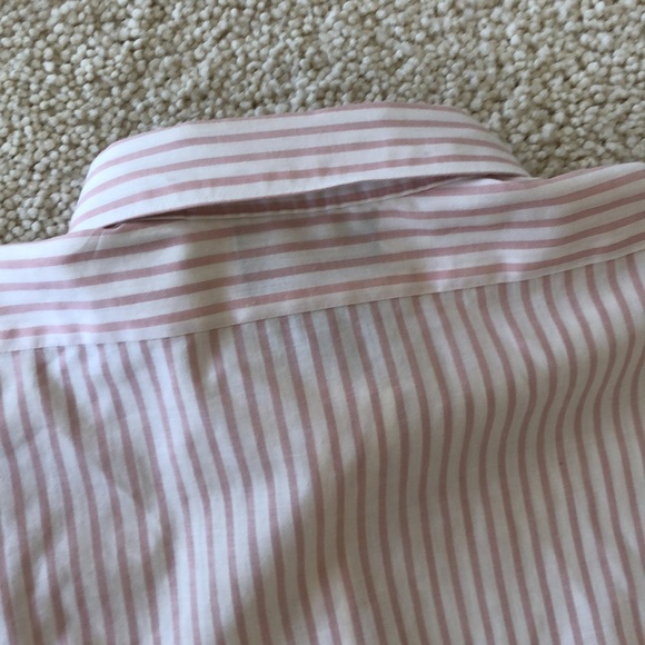 Boys red!pink & white striped button up dress shirt. Size 20- neck 14 1/2” - Picture 12 of 16